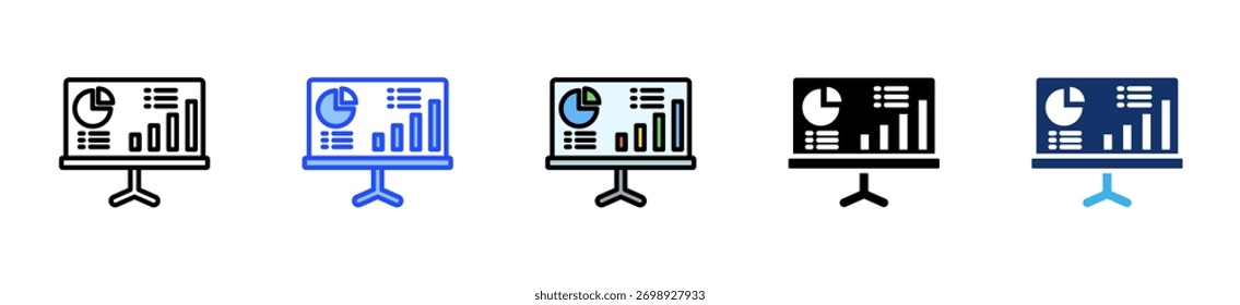 Coleção De Ícones Do Quadro De Comunicações Virtual Com Vários Estilos