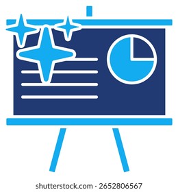 Virtuelles Whiteboard-Symbol, dargestellt durch Whiteboard, AI Dualtone-Stil.
