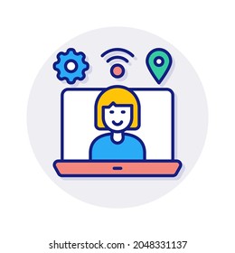 Virtual Workspace icon in vector. Logotype