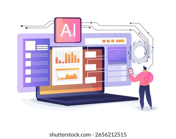 Virtual Workspace Organizers abstract concept vector illustration. Digital platforms centralize files and resources for streamlined work processes. abstract metaphor.