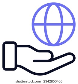 Icono de mundo virtual para uiux, infografía, etc