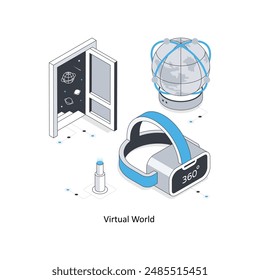 Virtual World isometric stock illustration. EPS File stock illustration