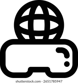 Mundo virtual, metaverso, icono de esquema de realidad virtual