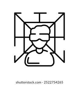Virtual World Outline Icon, Vector illustration