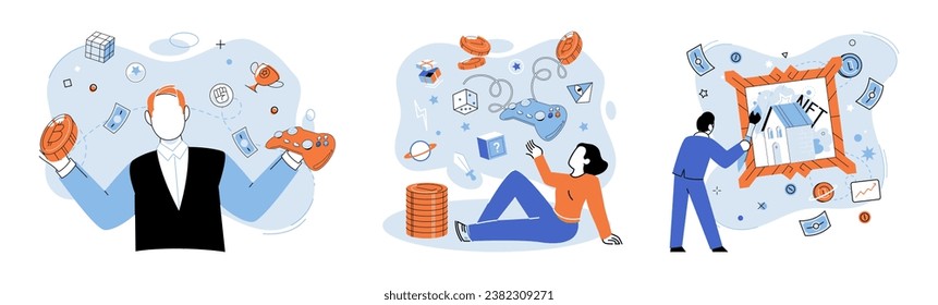 Virtual world vector illustration. The internet connects people within virtual world, enabling online communication and interaction The virtual world concept fosters innovation in digital technology