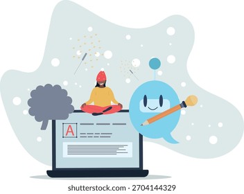 Virtual writing tutor and digital AI assistant for text.life and employment of people.
