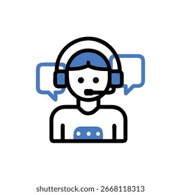 virtual-assistant icon vector illustration new style