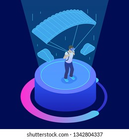 Virtuality extreme sport isometric vector design isolated
