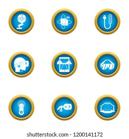 Virtuality icons set. Flat set of 9 virtuality vector icons for web isolated on white background