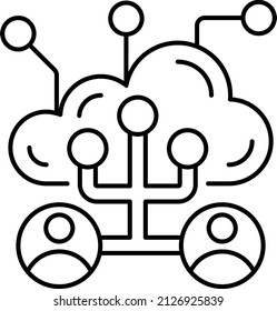 virtualization enabled users Concept Multicloud Vector Icon Design, Cloud computing Symbol, Client server model Sign, Web Hosting and Edge device stock illustration