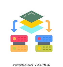 Virtualization Flat Icons, Vector illustration
