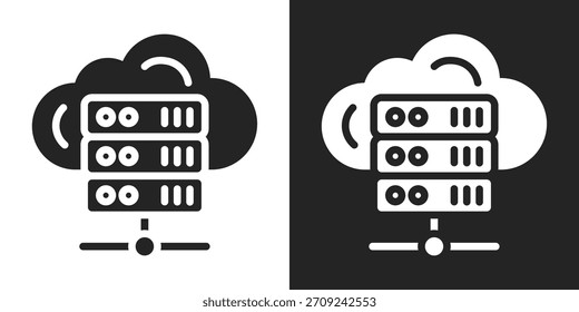 Ícone De Virtualização Em Estilo De Glifo Preto-E-Branco