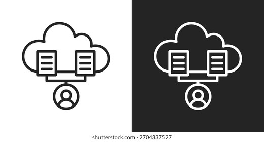 Virtualization Icon In Black And White Outline Style