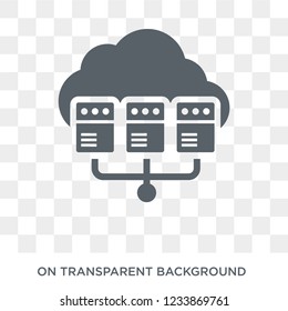 virtualization icon. Trendy flat vector virtualization icon on transparent background from Internet Security and Networking collection. 