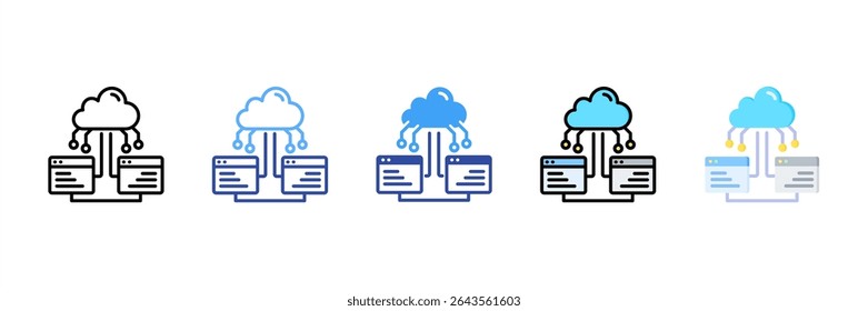 Conjunto de Ícones de Vários Estilos de Virtualização