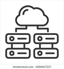 Virtualization Outline Icon Vector Illustration