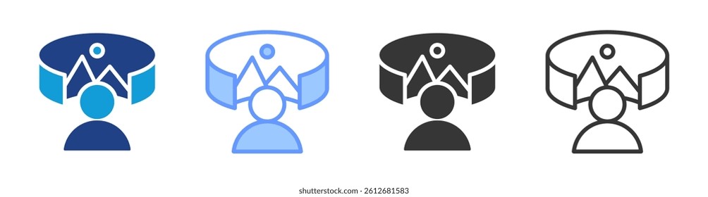 Virtualized environment icon set multiple style collection