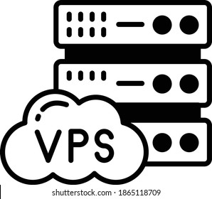 virtualized resources as a service Vector Glyph Icon Design, Cloud computing and Web hosting services Symbol on White background, Data Center Sign, Cloud Virtual Private Server Concept, 