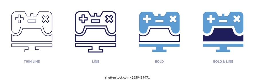 Virtualreality icon in 4 different styles. Thin Line, Line, Bold, and Bold Line. Duotone style. Editable stroke.