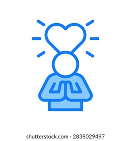 Virtue Blue Icon Vector Illustration