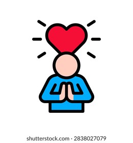 Virtue Lineal Color Icon Vector Illustration