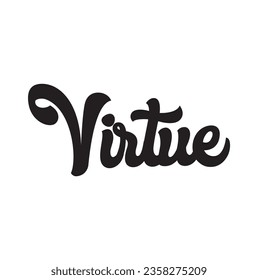 virtue text on white background.