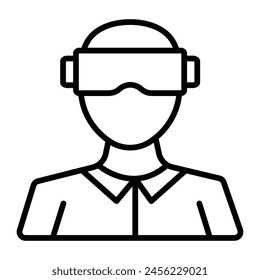 Virtual Reality Vektorgrafik Line Icon Design