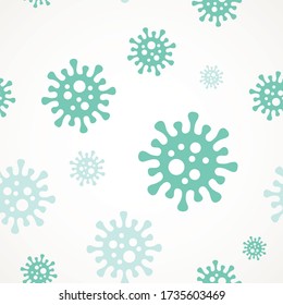 virus 2019-nCoV seamless pattern. CoronaVirus Global Spread, and Concept Stopping Covid 19. Flu and lung disease spreading in world. Dangerous