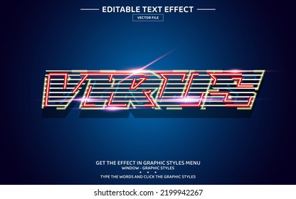 Virus 3D editable text effect template