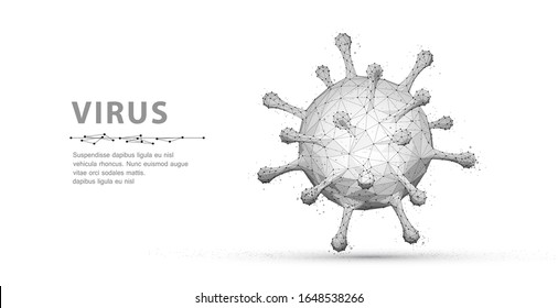 Virus. Abstract vector 3d microbe isolated on white. Computer virus, allergy bacteria, medical healthcare, microbiology concept. Disease germ, pathogen organism, infectious micro virology