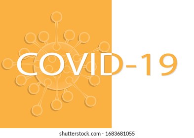 Virus. Abstract vector on white and yellow background,Abstract virus strain model of MERS-Cov or middle East respiratory syndrome coronavirus and Novel coronavirus 2019-nCoV with text
on background.