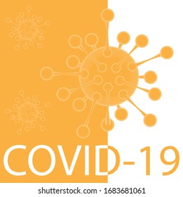 Virus. Abstrakte Vektorillustration auf weißem und gelbem Hintergrund, Abstraktes Virusstamm-Modell des MERS-Cov oder des mittleren Ost-Atemsyndroms Coronavirus und Novel Coronavirus 2019-nCoV mit Text
auf Hintergrund.
