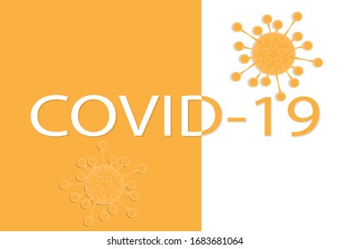 Virus. Abstract vector on white and yellow background,Abstract virus strain model of MERS-Cov or middle East respiratory syndrome coronavirus and Novel coronavirus 2019-nCoV with text
on background.