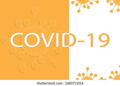 Virus. Abstract vector on white and yellow background,Abstract virus strain model of MERS-Cov or middle East respiratory syndrome coronavirus and Novel coronavirus 2019-nCoV with text
on background.
