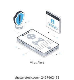 Virus Alert isometric stock illustration. EPS File stock illustration.