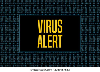 Virus alert screen. Compromised computer security vector concept graphics.