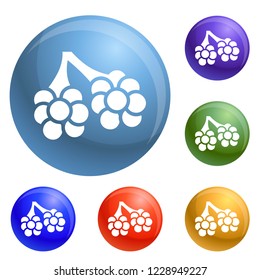 Virus alveoli icons set vector 6 color isolated on white background