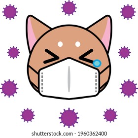 virus animal mask dog mark illustration