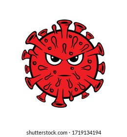 Virus animation illustration isolated in white background.