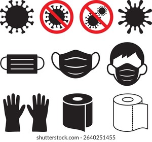 Virus, Antivirus, Face Surgical Mask isolated on white background