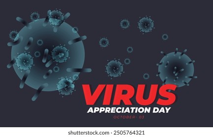 Día de apreciación del virus. fondo, Anuncio, tarjeta, póster, Plantilla. Ilustración vectorial.