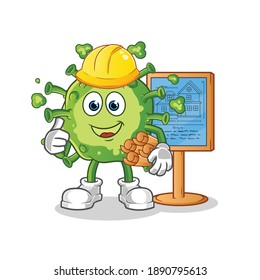 virus Architect illustration. character vector