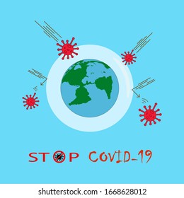 virus attack around the world.covid-19 corona virus infect protection concept for infection control.