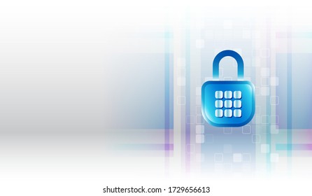 Concepto de ataque de virus. Icono de Padlock y antivirus de tecnología de internet seguro. El concepto de Internet y redes de ciberseguridad. Resumen de fondo futurista.