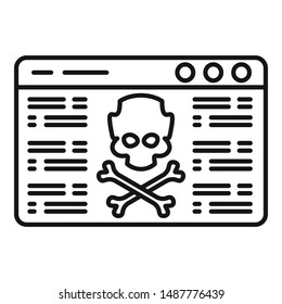 Virus attack icon. Outline virus attack vector icon for web design isolated on white background