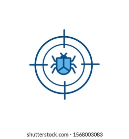 virus attack internet line and fill style illustration