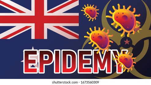Virus attack on Australia  viruses or bacteria danger, medical industry problems concept