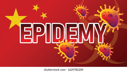 Virus attack on China - viruses or bacteria danger, medical industry problems concept