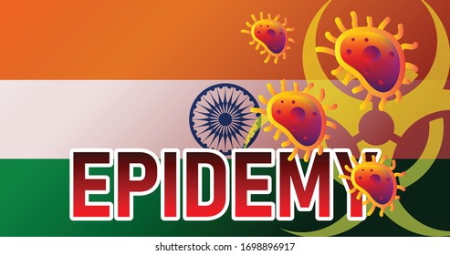 Virus attack on India  viruses or bacteria threat, medical industry concept