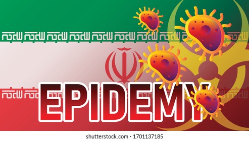 Virusangriff auf iranische Viren oder Bakterienbedrohungen, Konzept der medizinischen Industrie